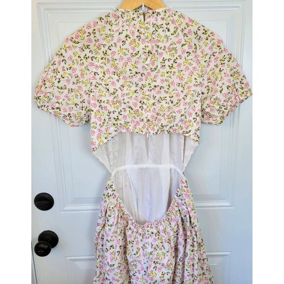 J. Crew Side-Cutout Cotton Poplin Dress Meadow Floral Size 10 - Picture 10 of 11